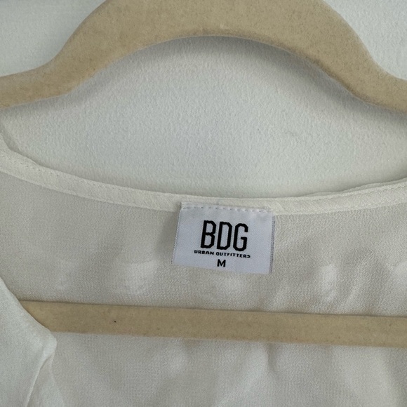 BDG Urban Outfitters Ophelia Sheer Tie Front Blouse - Picture 6 of 6